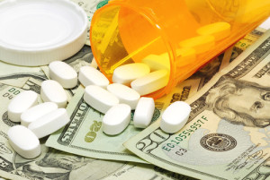 healthcare image: pills and money